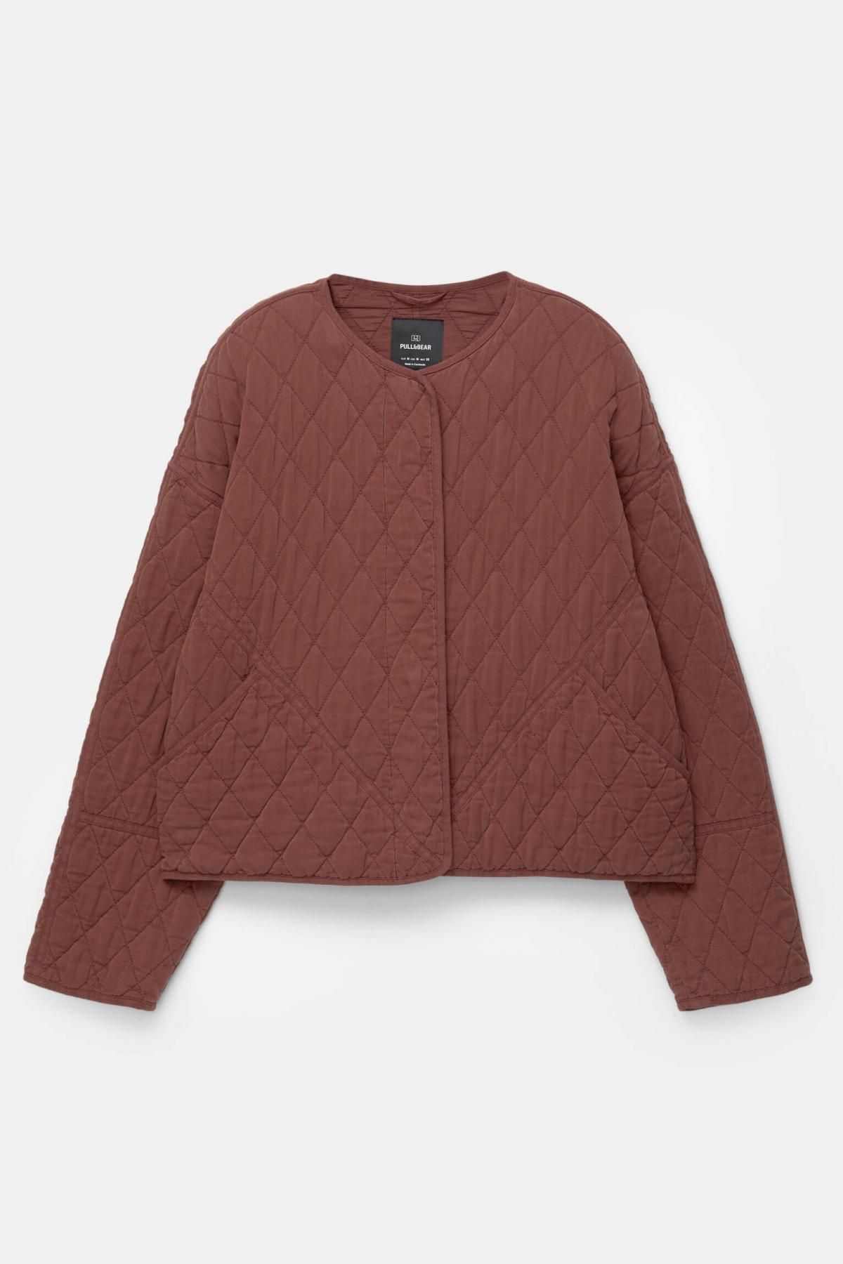 풀앤베어 경량 다이아몬드 퀼팅 자켓 7700/344 BURGUNDY - 상품 이미지