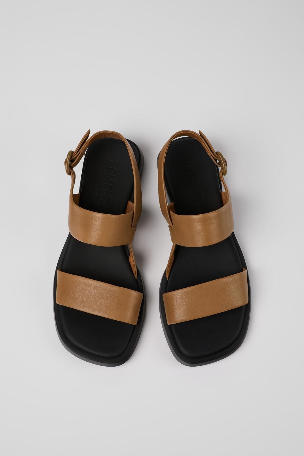 캠퍼 브라운 가죽 스트랩 샌들 Dana K201486-006 BROWN - 상세 이미지 4