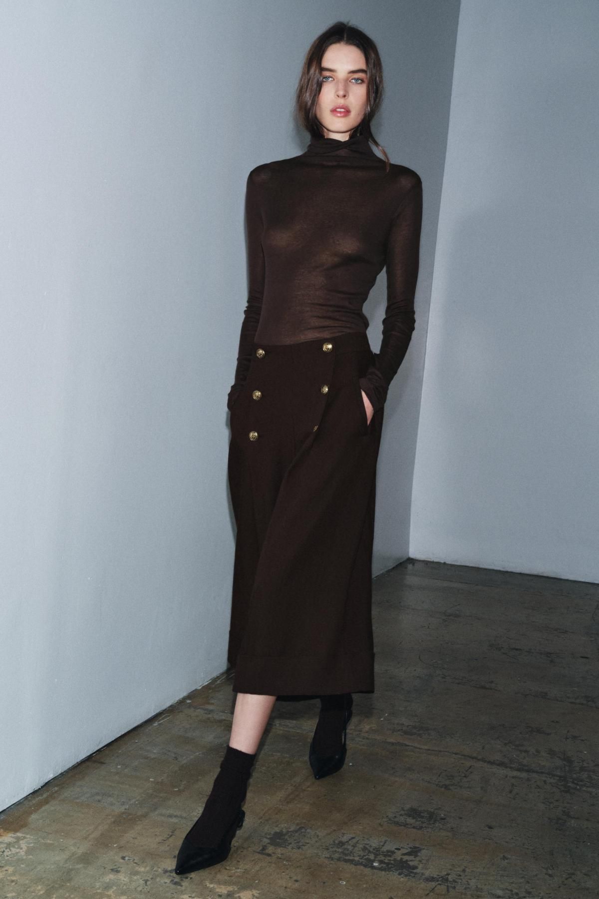 자라 테일러드 울 버튼 버뮤다 팬츠 9584/880 KHAKI - 상세 이미지 3