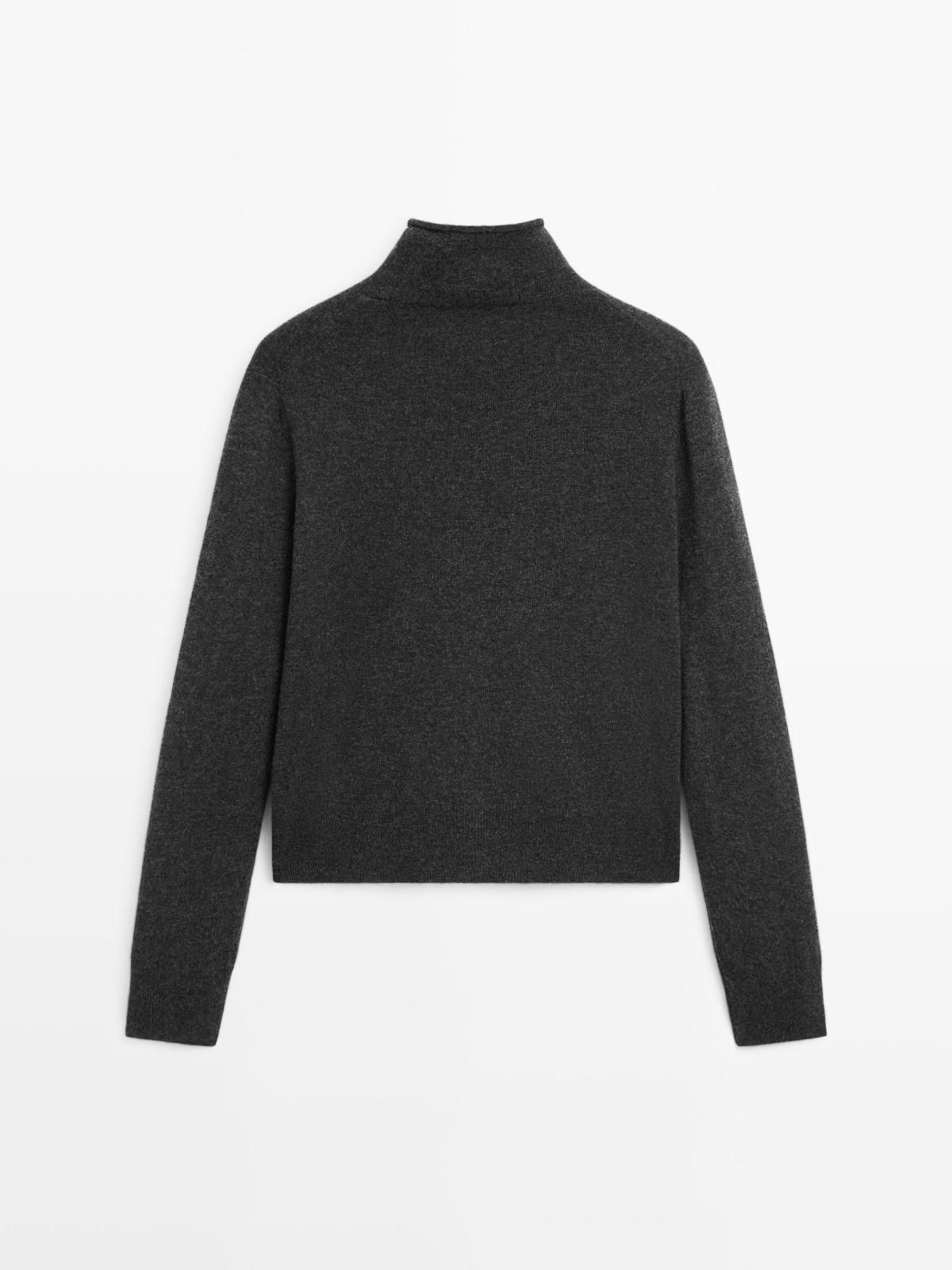 마시모두띠 프리미엄 울 하이넥 니트 가디건 5670/693 ANTHRACITE GREY 이미지 8