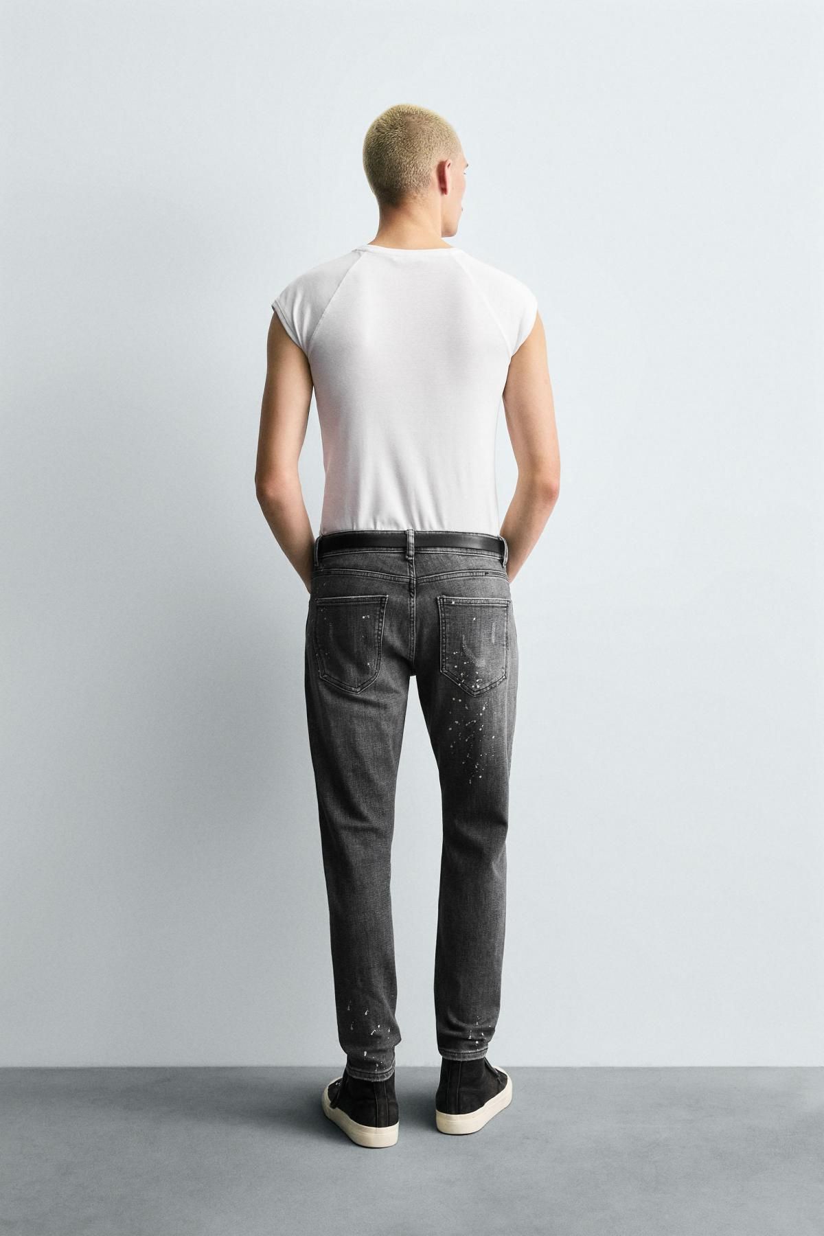 자라 페인트 스플래터 스키니핏 데님 팬츠 8062/388 GREY - 상세 이미지 4