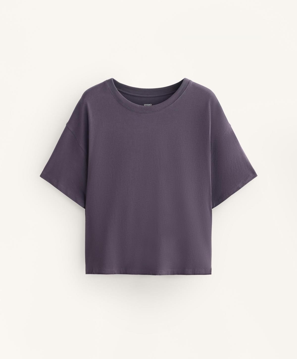 오이쇼 박시핏 코튼 혼방 반팔 티셔츠 0257/169 DARKAUBERGINE - 상품 이미지