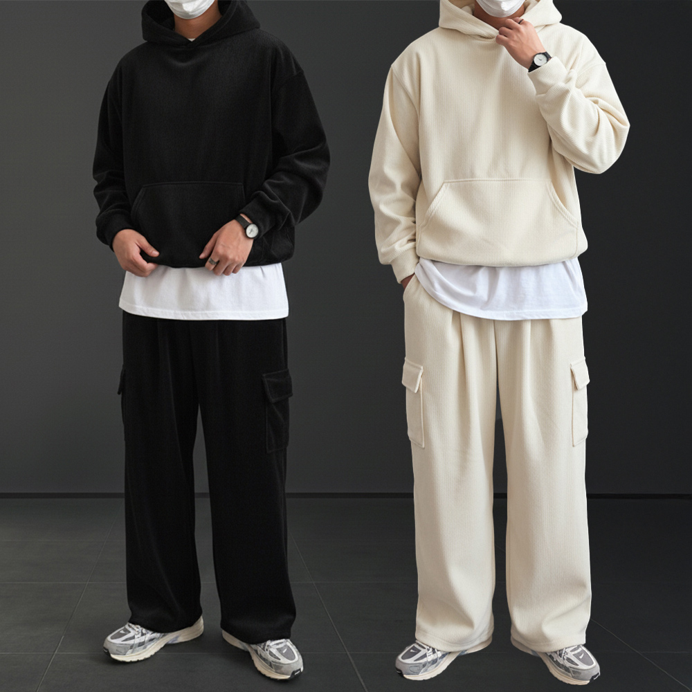 남자벨벳트레이닝 남자기모트레이닝세트 후드셋업 - 상품 이미지