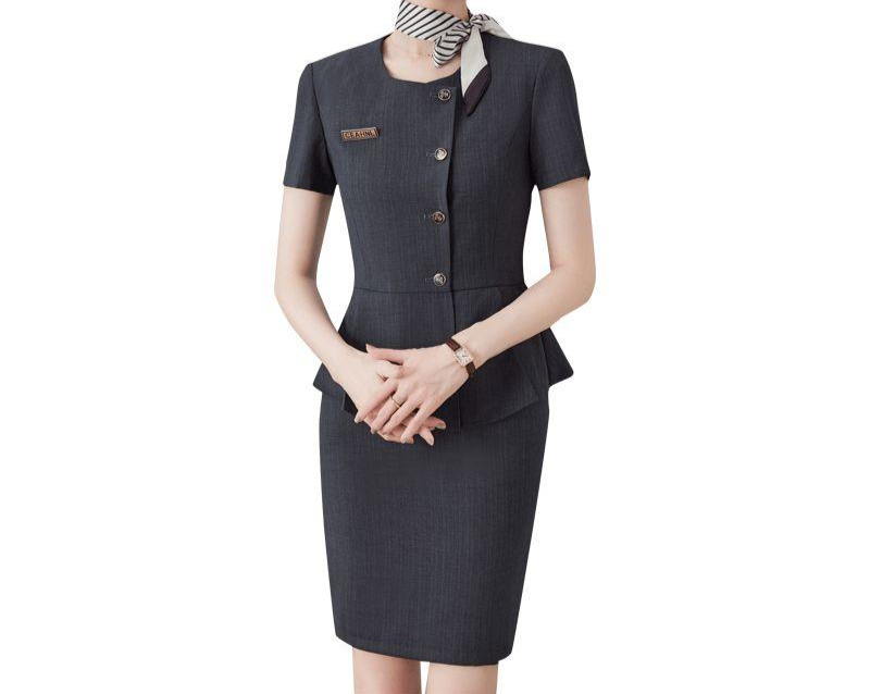 여름간호사복 에스테틱유니폼 빅사이즈 빅사이즈간호복 다크그레이 스커트 S - 상품 이미지