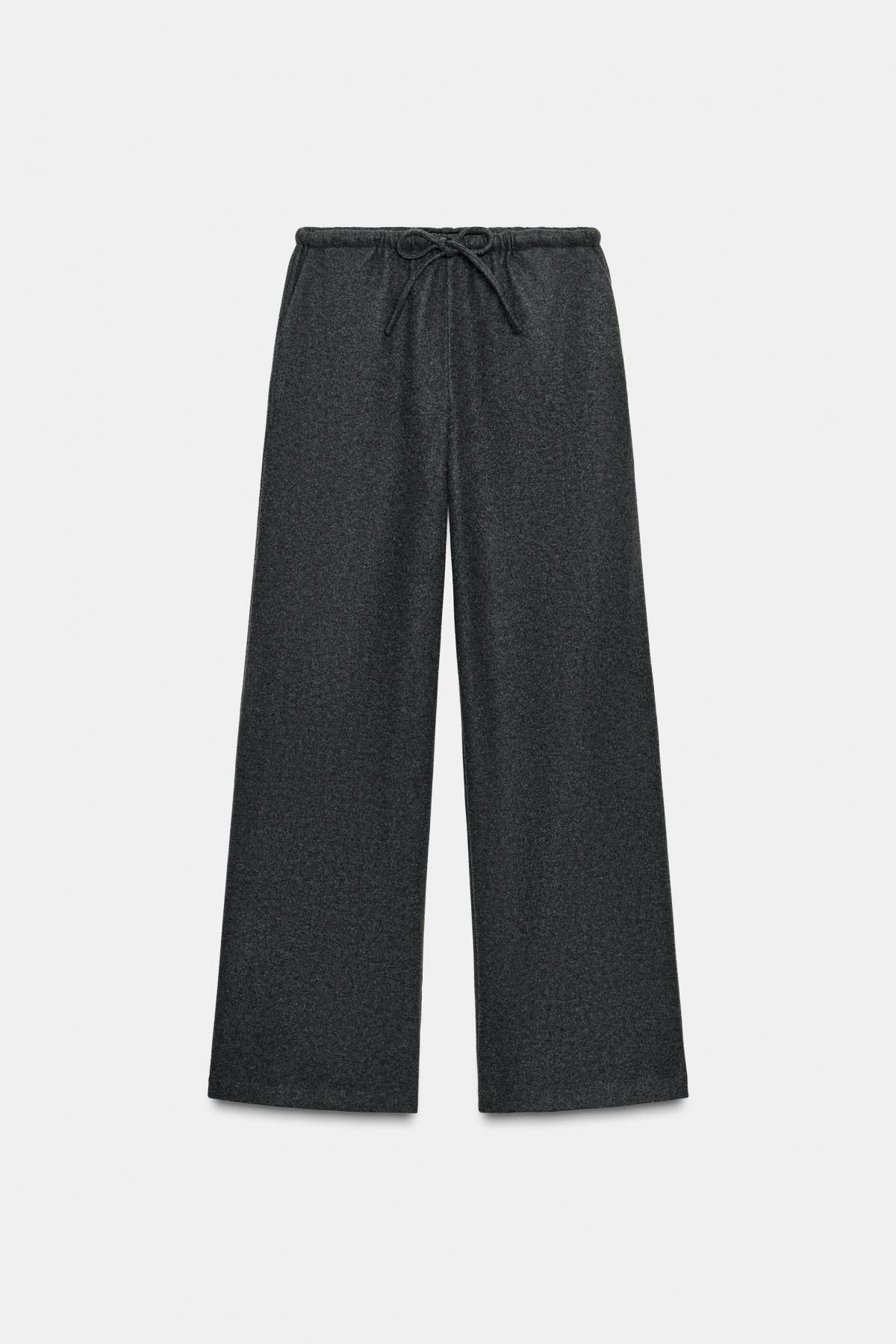 자라 와이드핏 리본 팔라초 팬츠 1255/560 GREY MARL - 메인 이미지