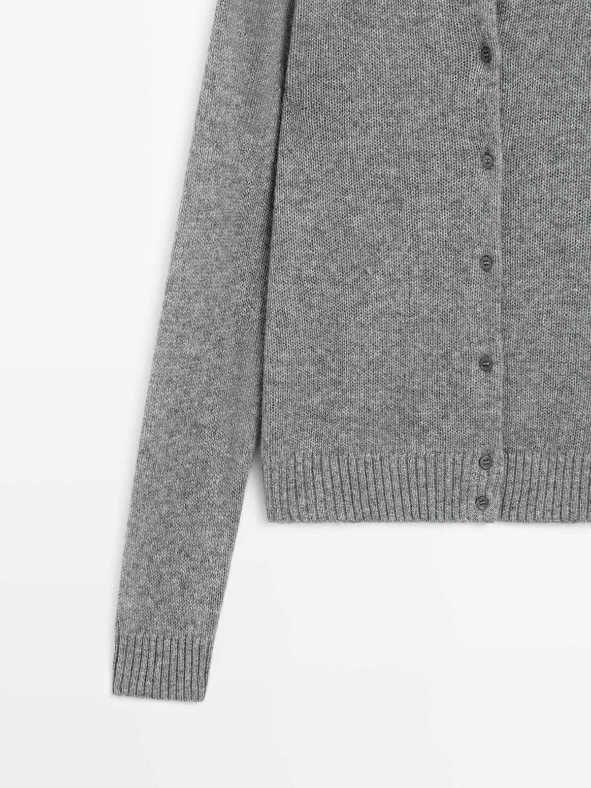 마시모두띠 프리미엄 캐시미어 크루넥 니트 가디건 5638/565 MEDIUM GREY - 상세 이미지 4