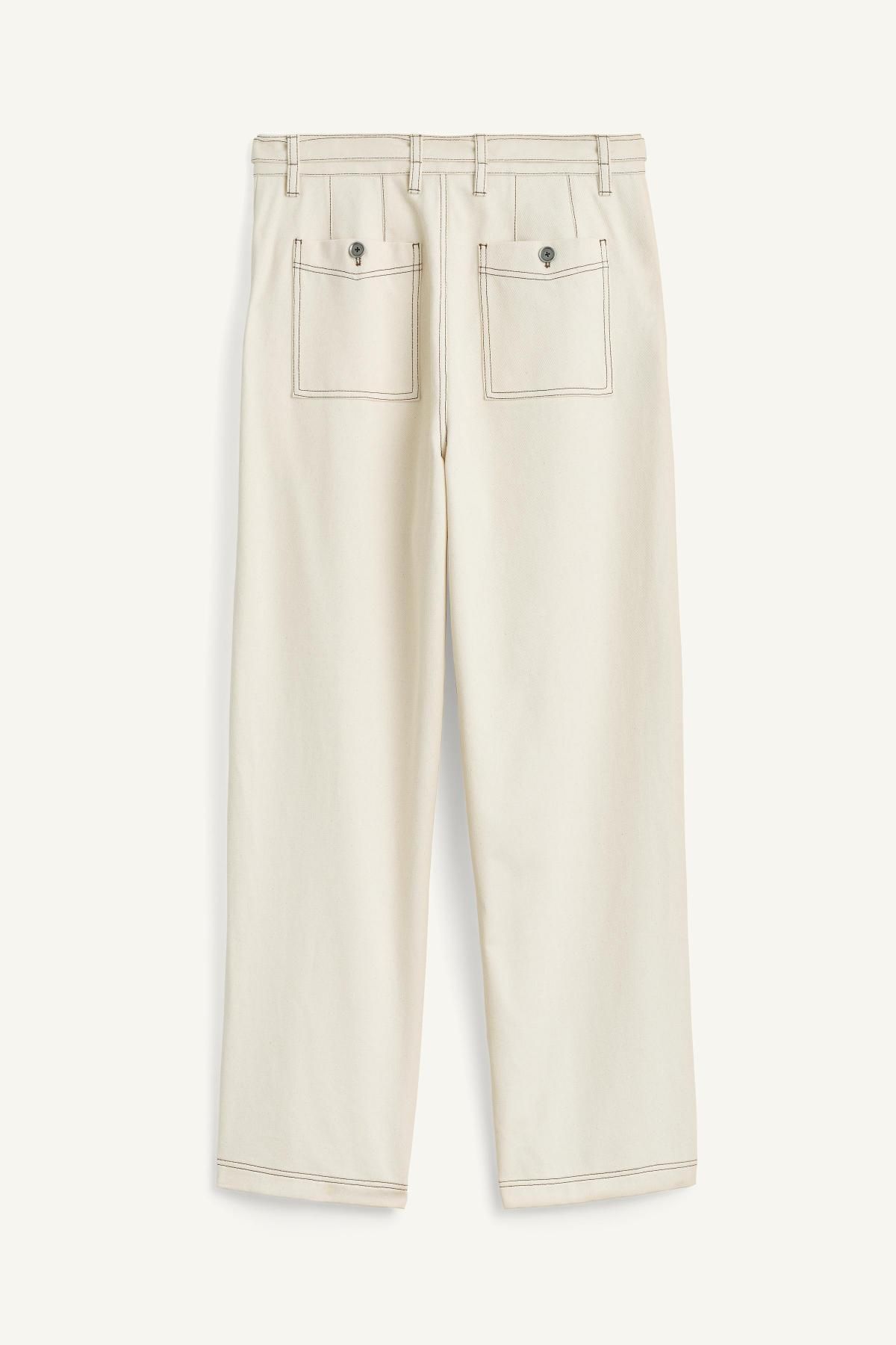 자라 코튼 벨트 스트레이트 팬츠 6359/328 ECRU - 상세 이미지 5