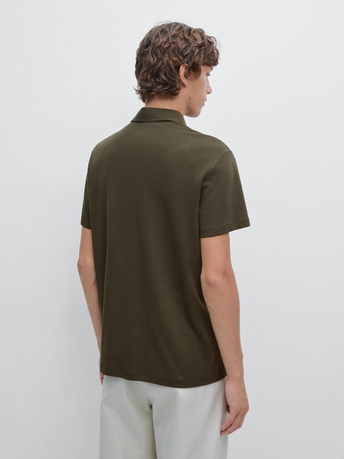 마시모두띠 코튼블렌드 베이직 반팔 폴로셔츠 0590/156 DARK KHAKI - 상세 이미지 4