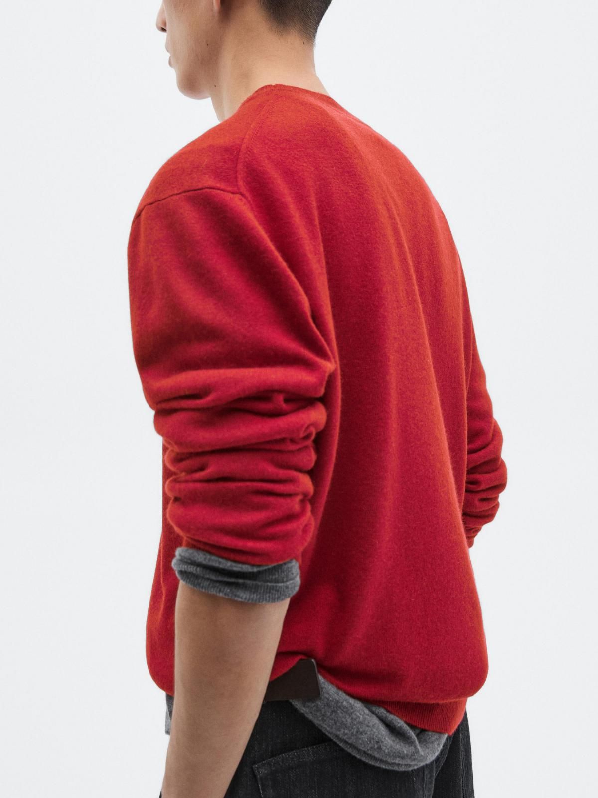 마시모두띠 프리미엄 울 캐시미어 레드 니트 스웨터 0951/880 BRIGHT RED - 상세 이미지 4