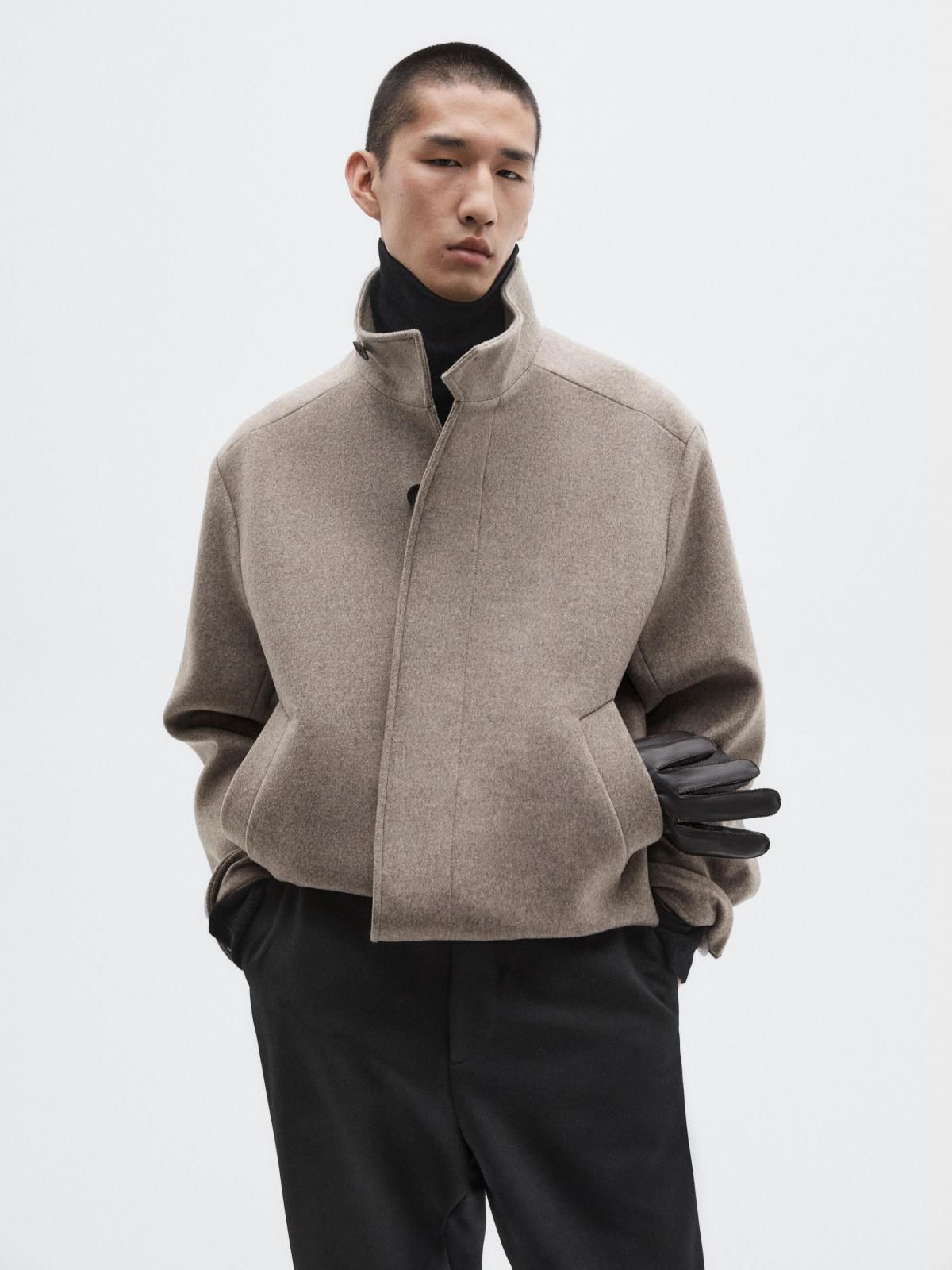 마시모두띠 프리미엄 울블렌드 하이넥 재킷 2801/880 MINK - 상세 이미지 3