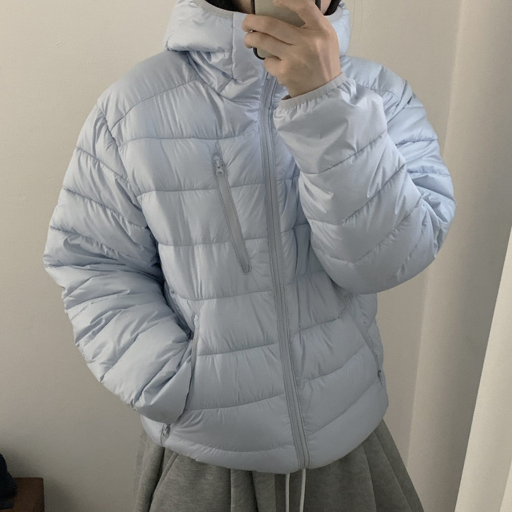 (M-XL) 후디드 경량 패딩 점퍼 - 상품 이미지