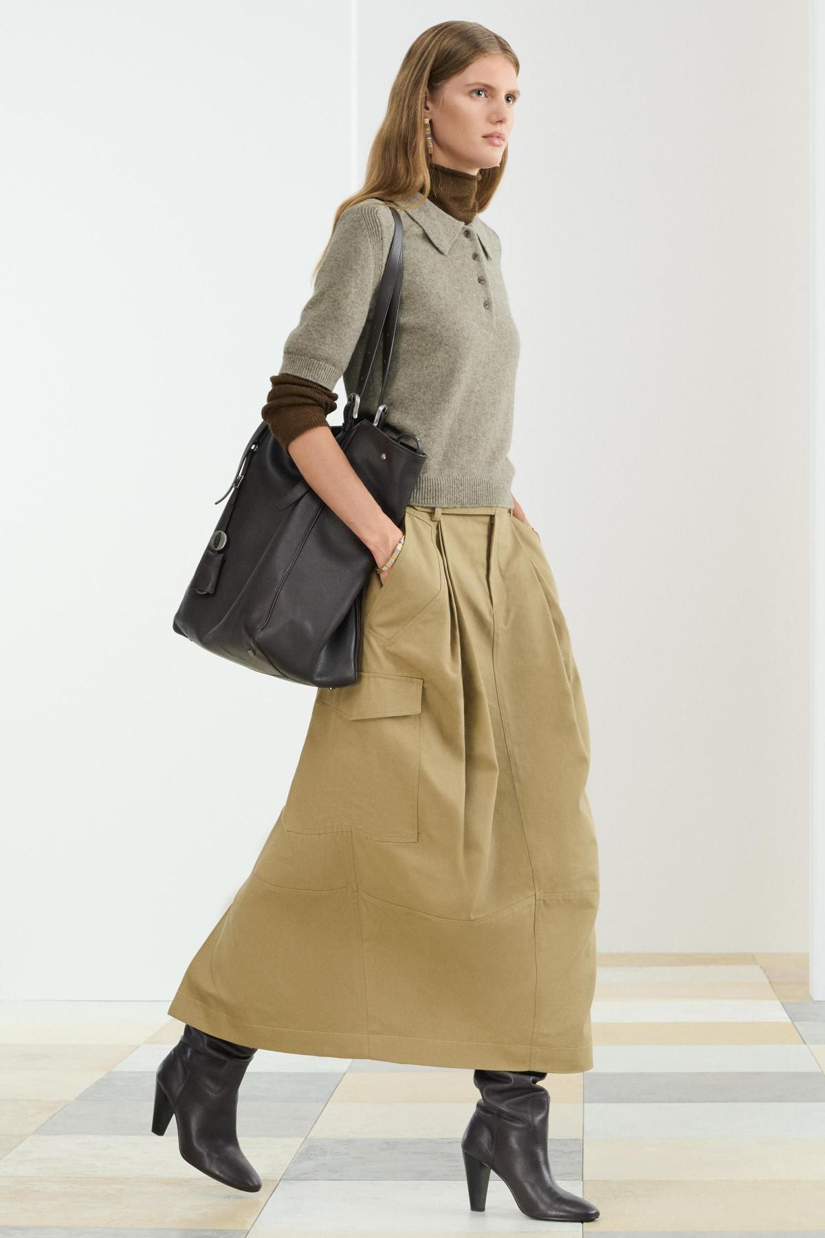 자라 울 블렌드 자카드 반팔 폴로셔츠 3039/900 KHAKI - 상세 이미지 3