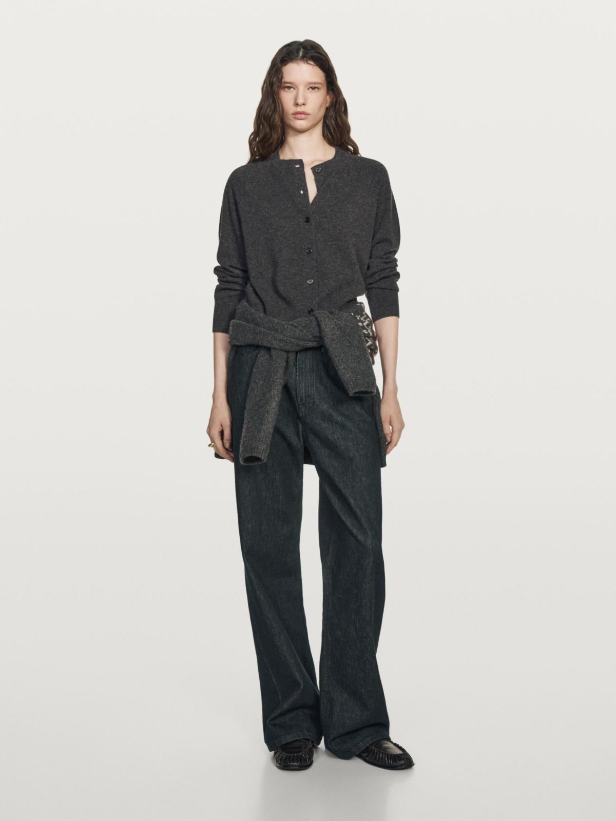 마시모두띠 울 혼방 래글런 크롭 니트 가디건 5779/693 ANTHRACITE GREY - 상세 이미지 2