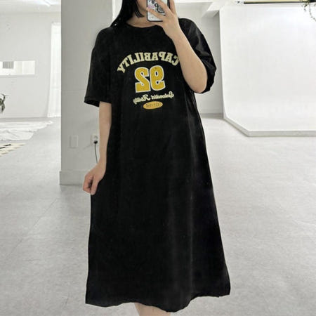 케파 빌리티 오버핏 반팔 원피스 롱원피스 여름 홈원피스 데일리 편한