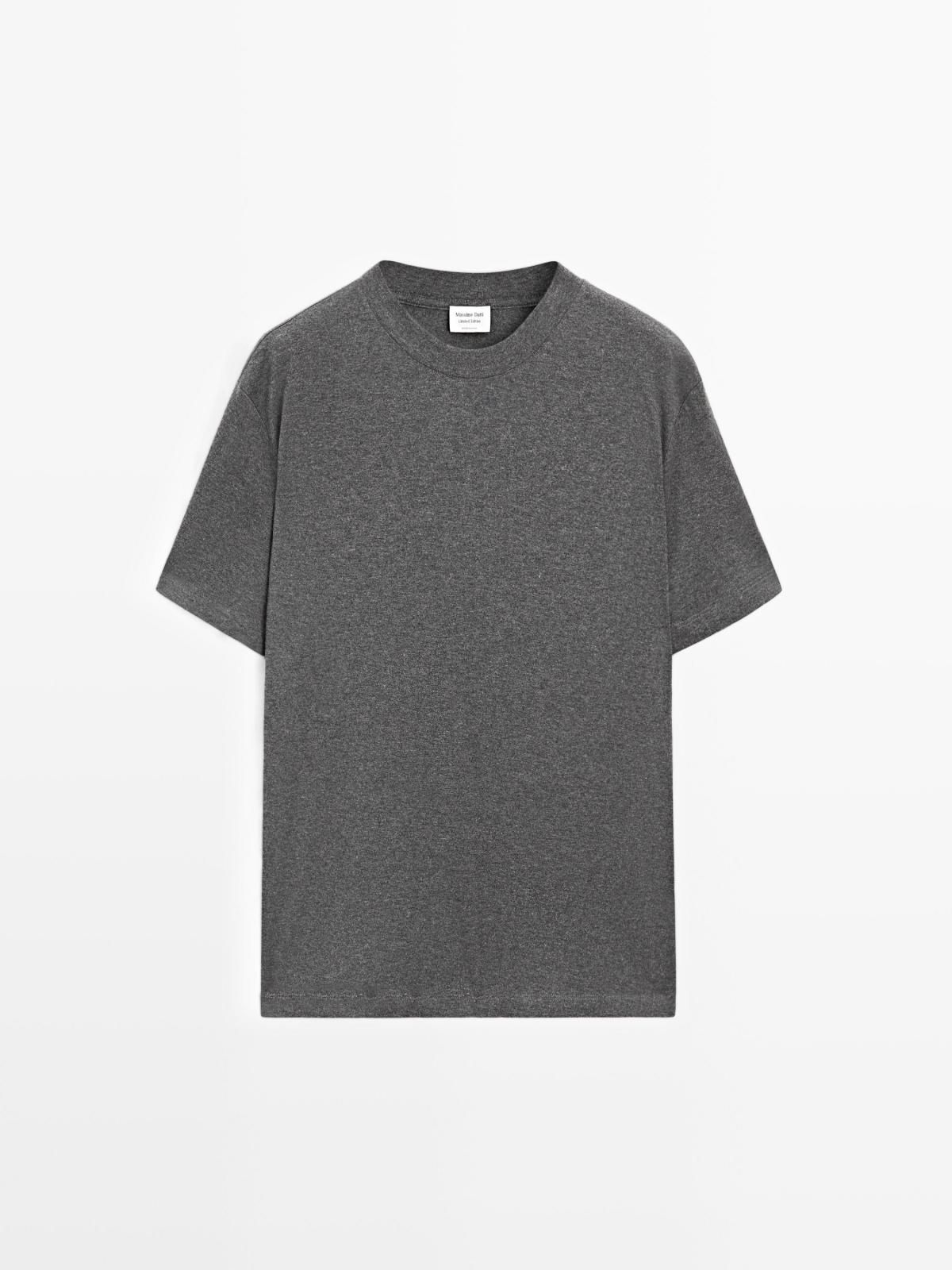 마시모두띠 한정판 코튼 혼방 크루넥 반팔 티셔츠 0523/880 GREY MARL - 메인 이미지