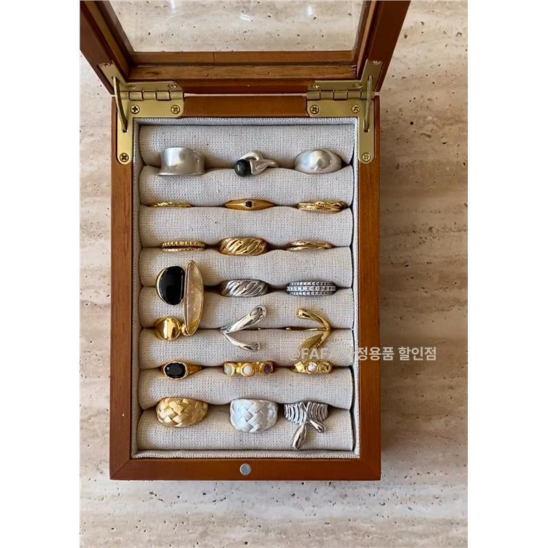 보석함 카운터 정품 자라홈 목걸이 텍스처 린넨 스트라이프 주얼리보관함 - 상세 이미지 5