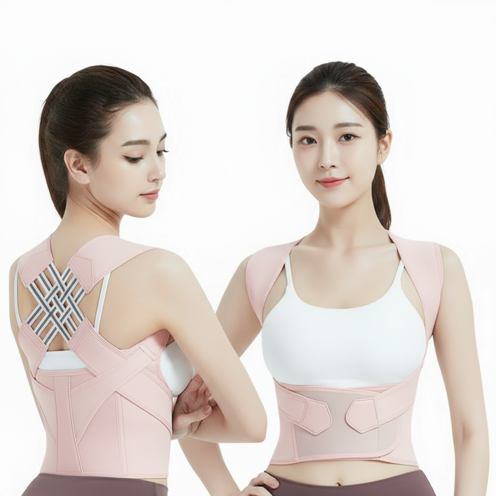 자세교정밴드 라운드숄더 굽은 말린 등 어깨 교정기 허리 바른자세 체형 교정 밴드 벨트