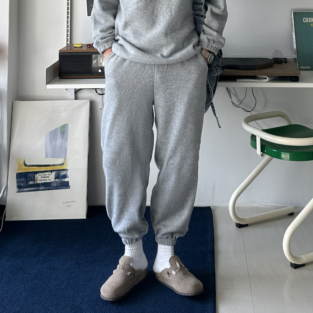 남자 기모바지 밴딩 후리스 겨울 바지 남자 조거팬츠 - 상품 이미지