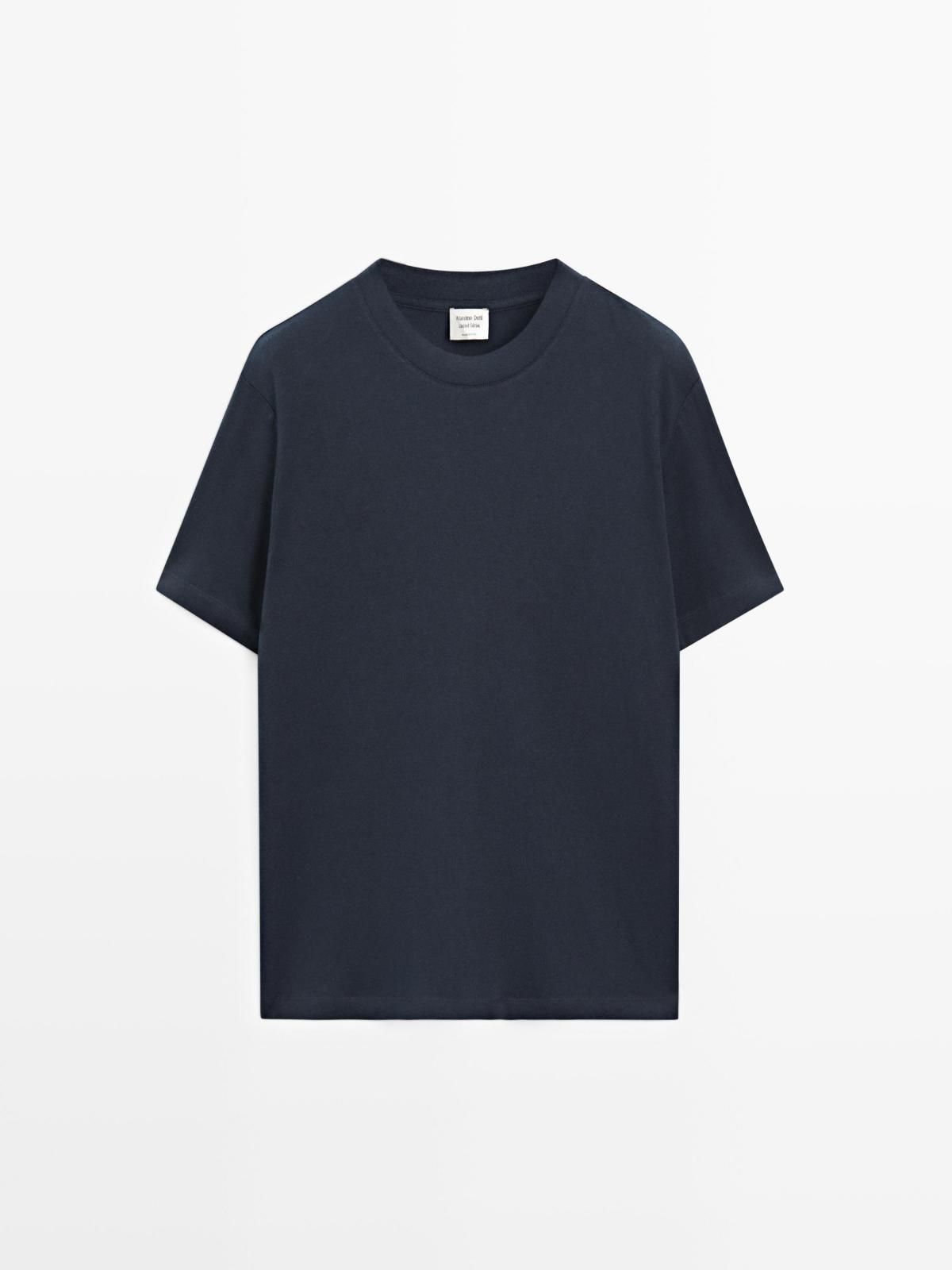 마시모두띠 코튼 블렌드 반팔 티셔츠 네이비 0523/880 NAVY BLUE - 메인 이미지
