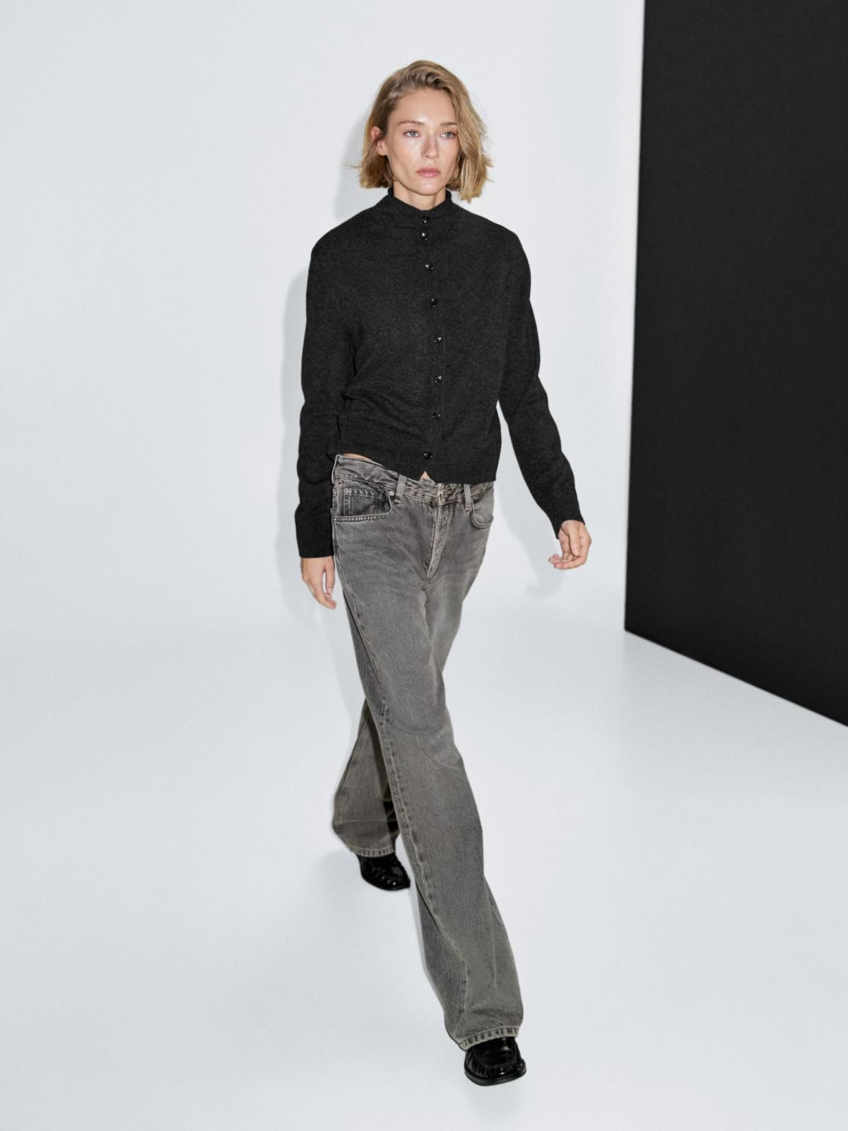 마시모두띠 프리미엄 울 하이넥 니트 가디건 5670/693 ANTHRACITE GREY 이미지 6