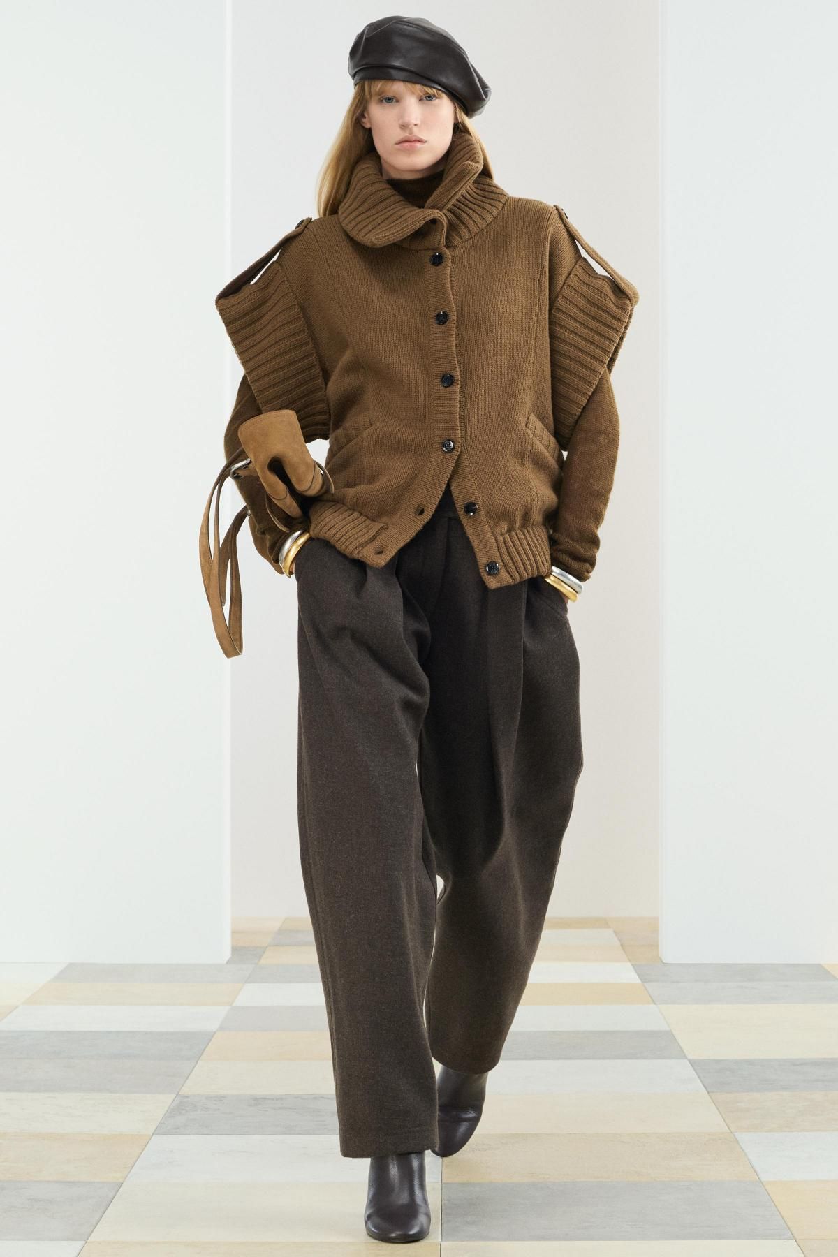 자라 울 블렌드 플리츠 슬랙스 팬츠 8949/244 BROWN - 상세 이미지 2