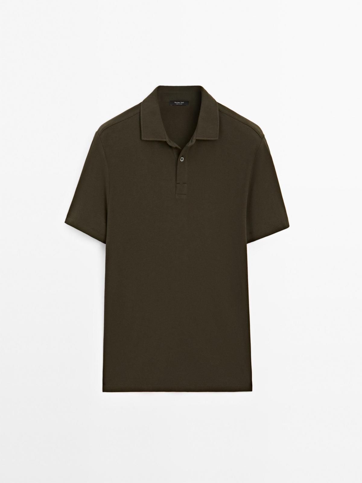 마시모두띠 코튼블렌드 베이직 반팔 폴로셔츠 0590/156 DARK KHAKI - 메인 이미지