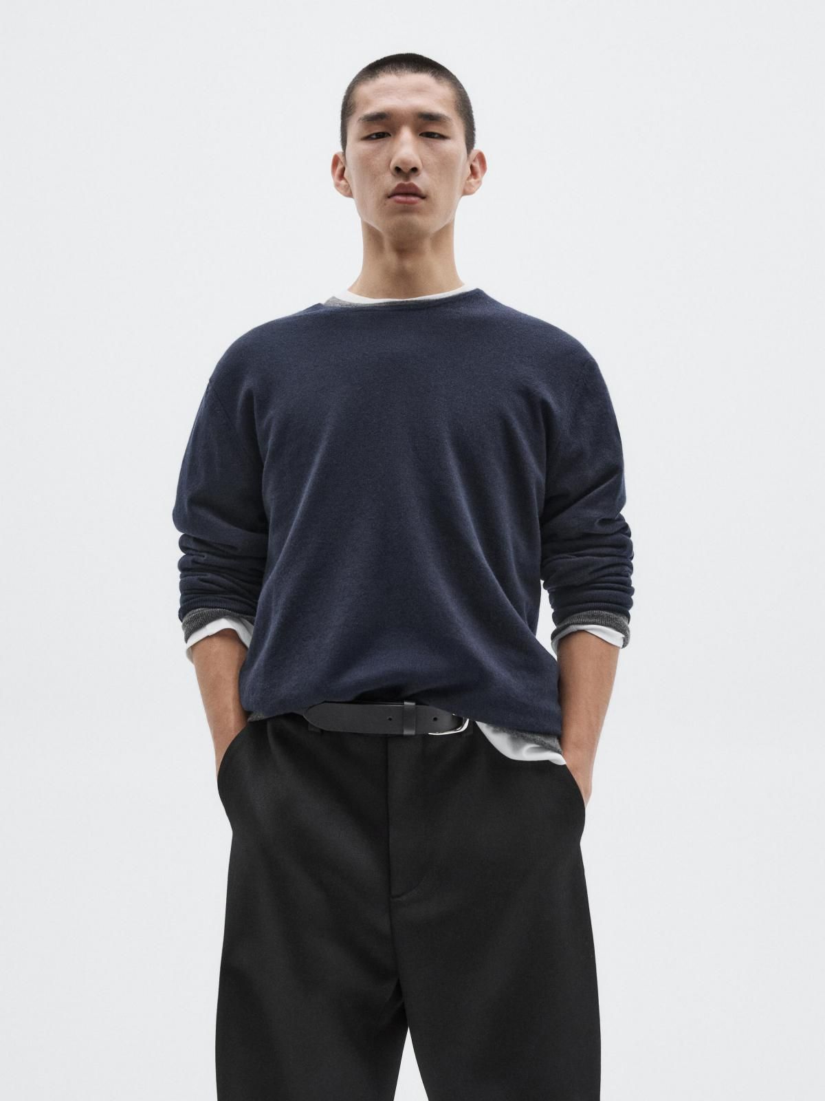 마시모두띠 프리미엄 캐시미어 니트 스웨터 한정판 0950/880 NAVY BLUE - 상세 이미지 3