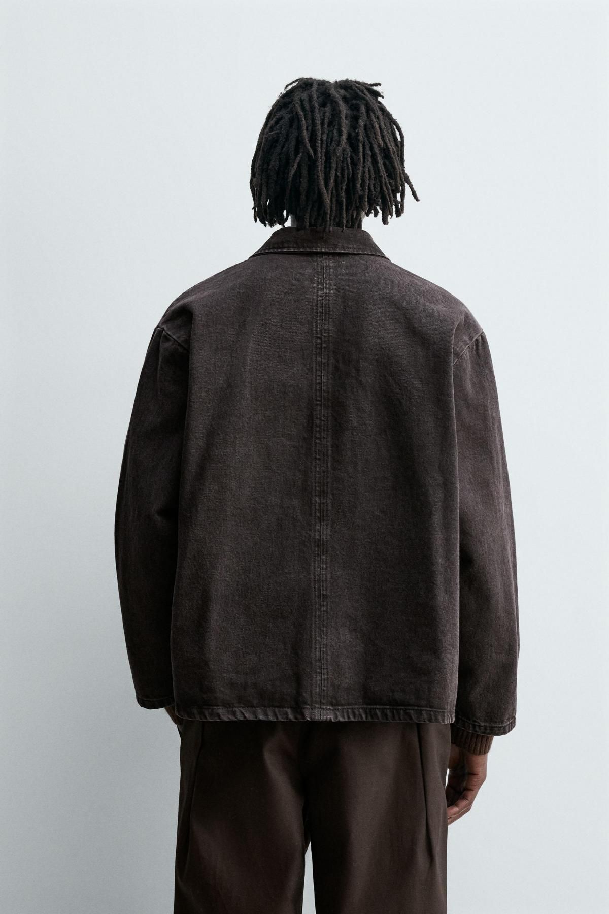 자라 박시핏 데님 오버셔츠 3991/354 CHOCOLATE - 상세 이미지 4