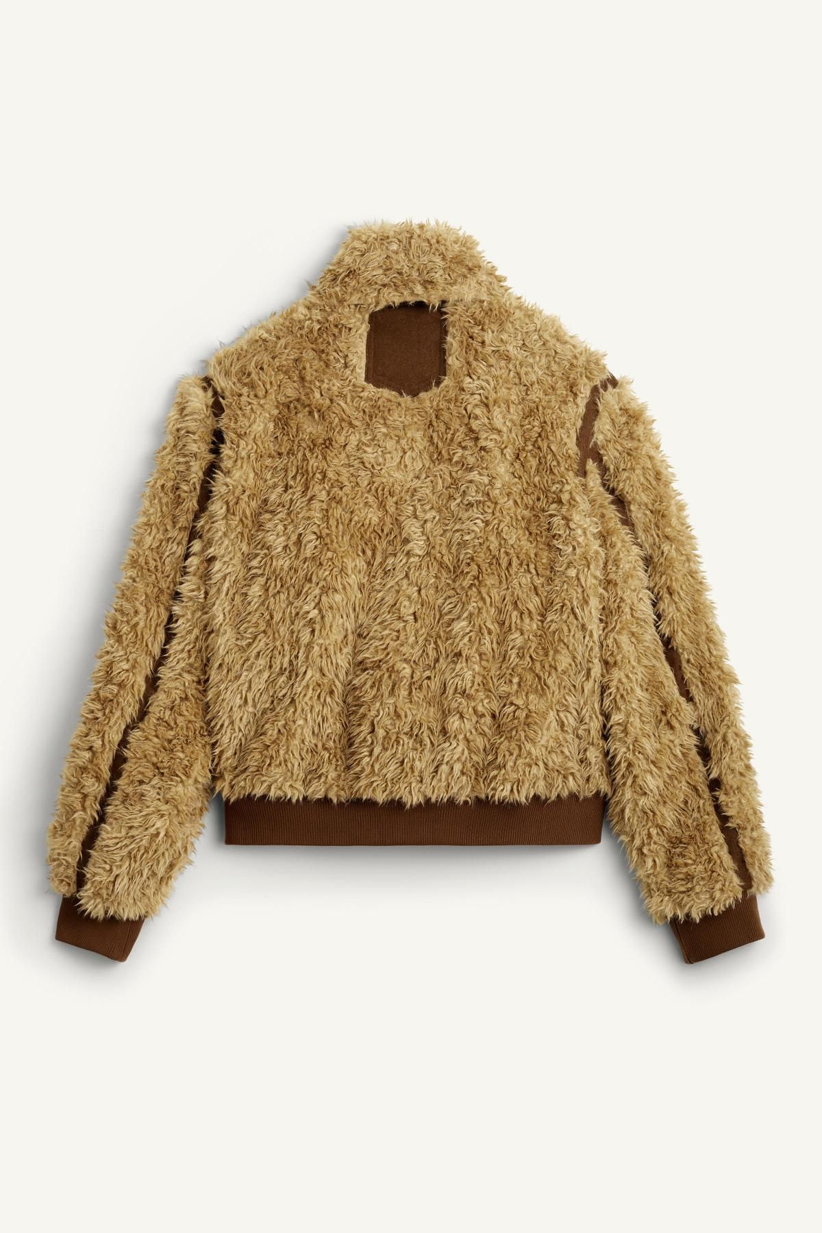 자라 시어링 퍼 크롭 재킷 0248/701 MID-CAMEL - 상세 이미지 5