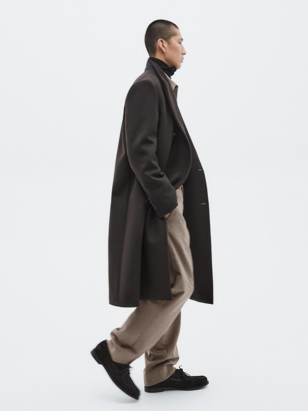마시모두띠 울 블렌드 스트레치 와이드 팬츠 2805/880 MINK - 상세 이미지 5