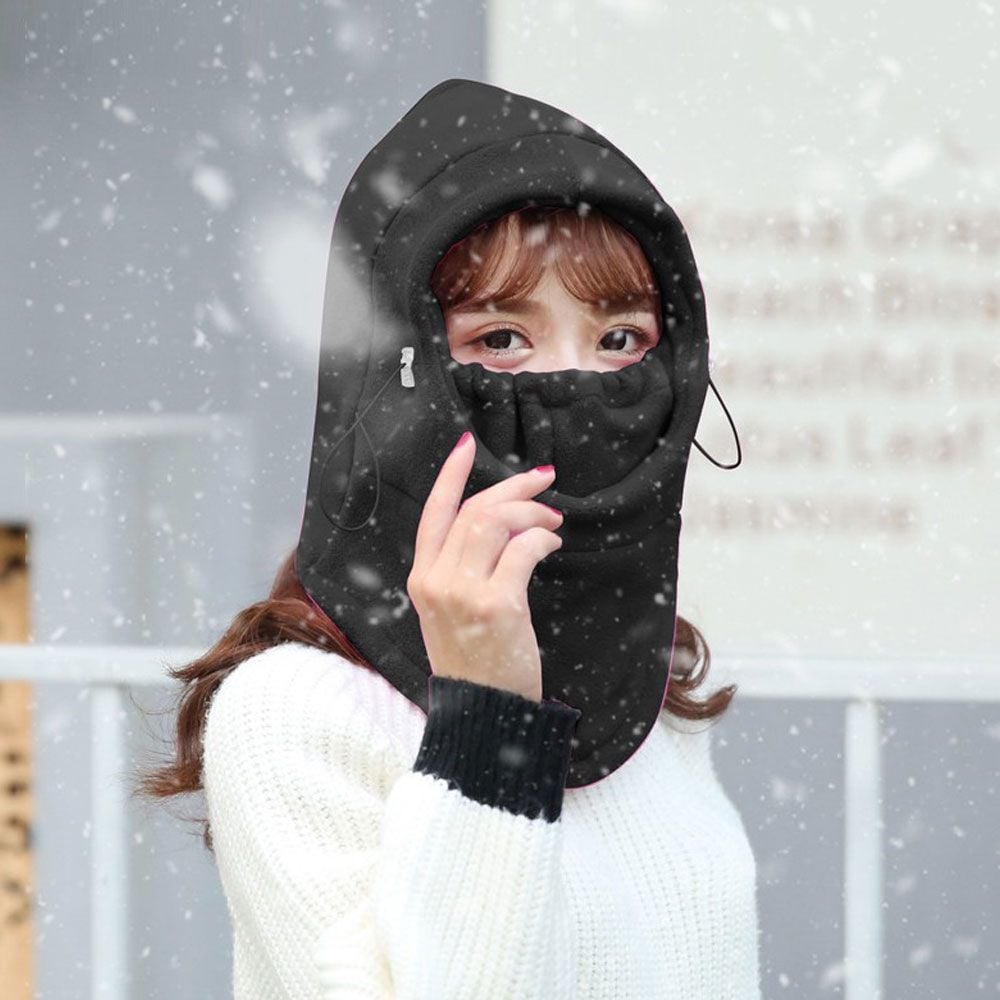 넥워머후드 페이스 워머 방한 용품 모자 오토바이 자전거 겨울 마스크 블랙 - 상세 이미지 2