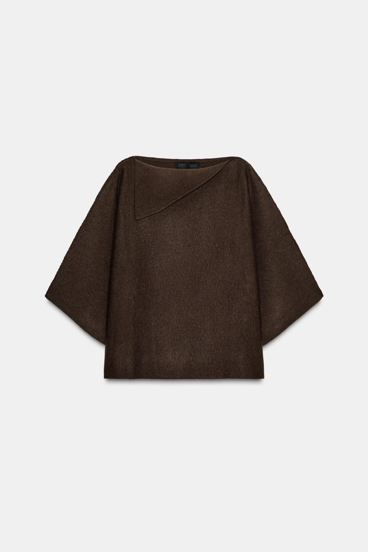 자라 브라운 와이드 소매 니트 스웨터 2756/141 BROWN - 메인 이미지
