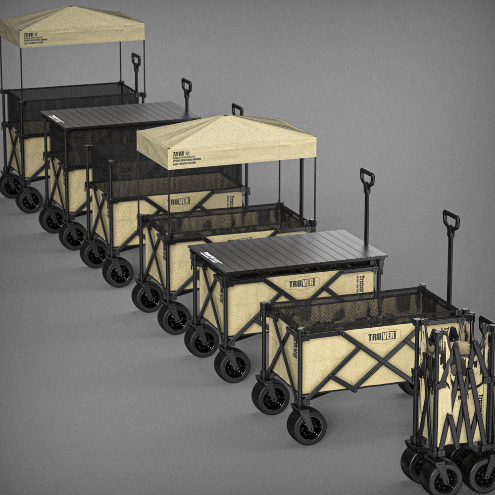 트루버 캠핑 웨건 접이식 카트 폴딩 캠핑용 캐리어 광폭타이어