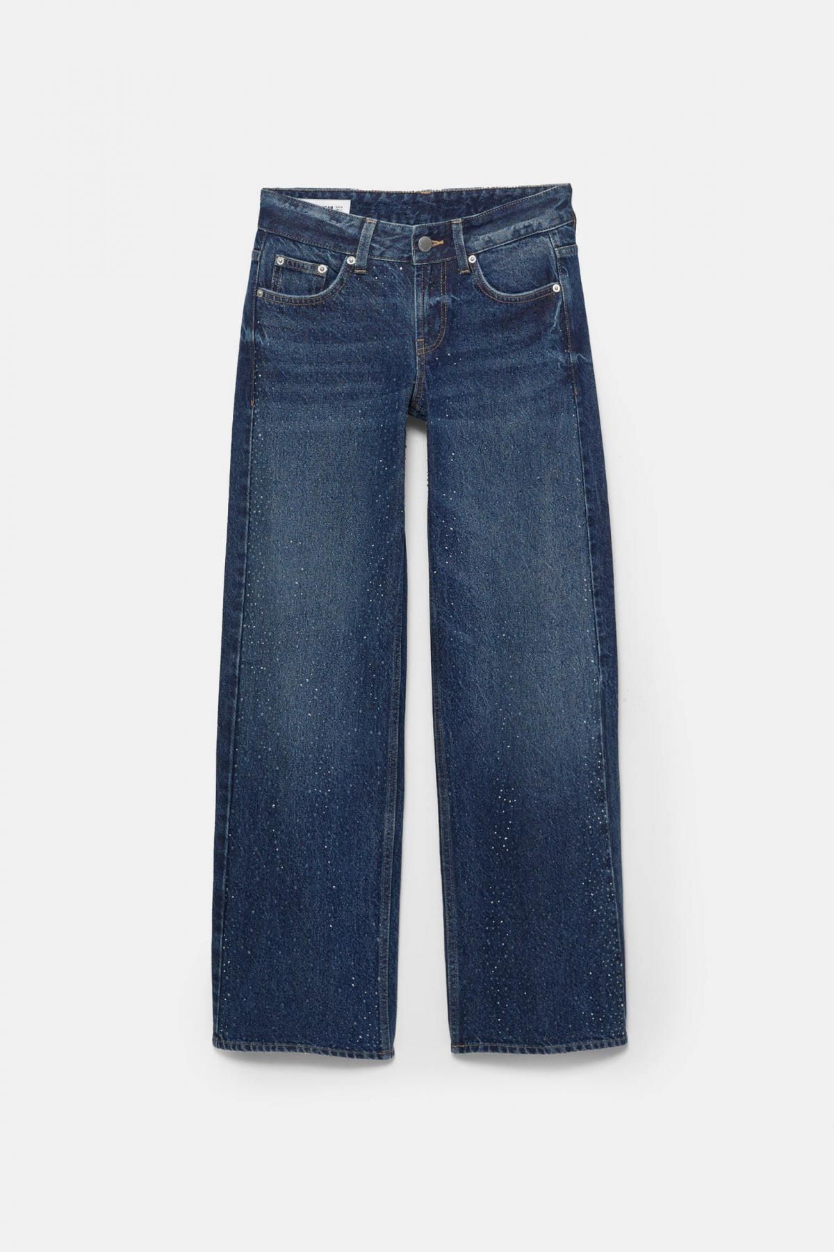 풀앤베어 라인스톤 스트레이트핏 진청 청바지 7683/357 DARK BLUE - 상품 이미지