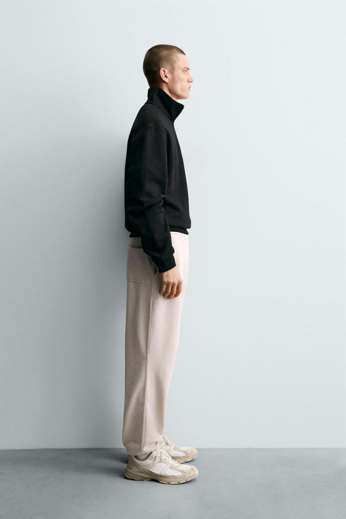 자라 코튼 테크니컬 릴렉스핏 조거 팬츠 0761/372 LIGHT BEIGE - 상세 이미지 4