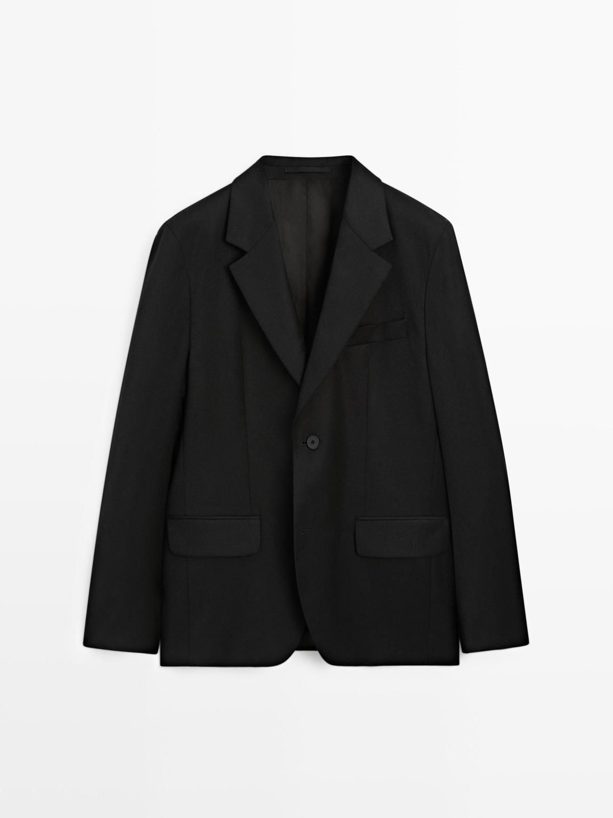 마시모두띠 플란넬 울 블렌드 수트 블레이저 3572/880 BLACK - 메인 이미지