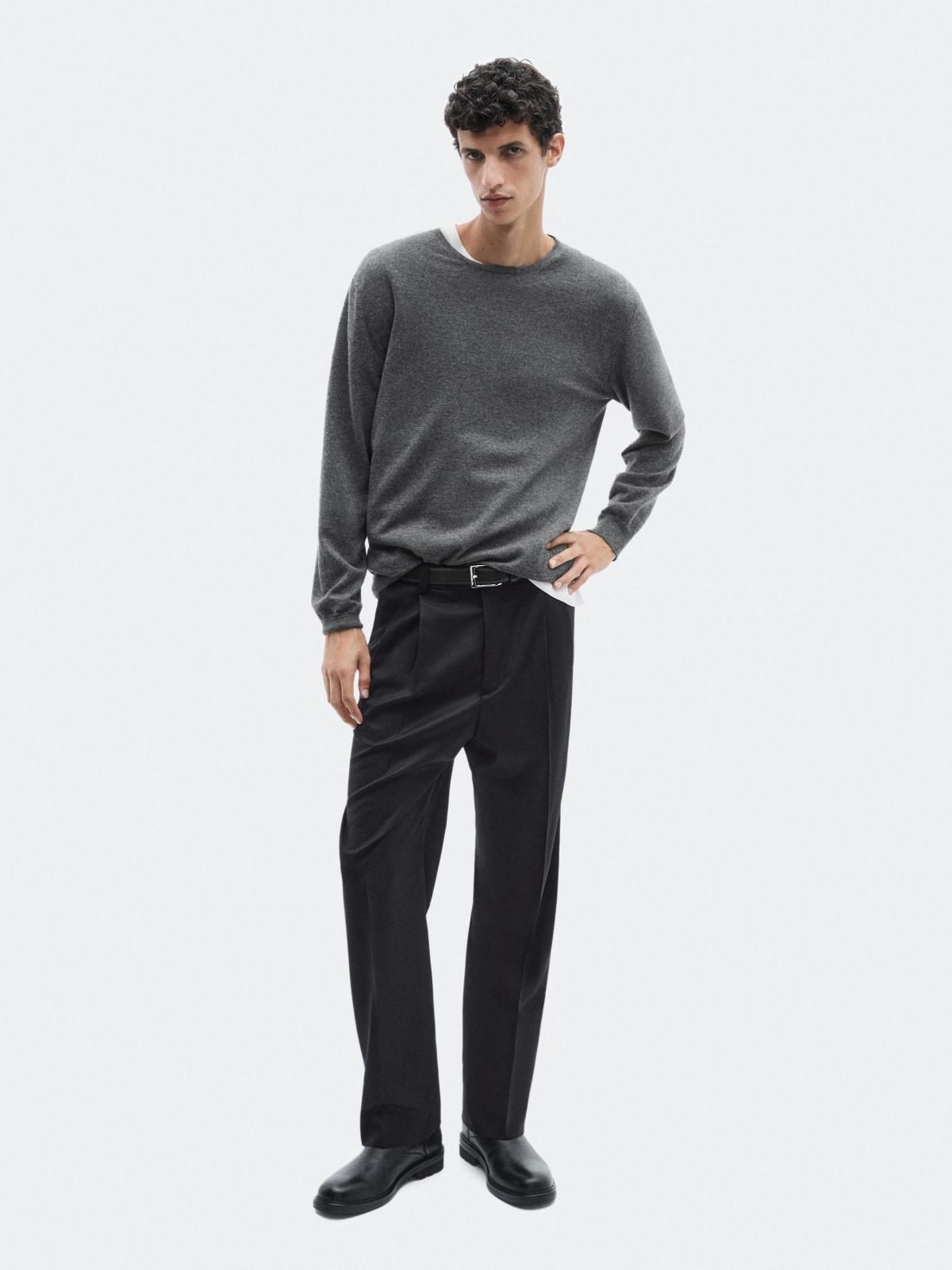마시모두띠 와이드 플란넬 울 혼방 다트 팬츠 2808/880 NAVY BLUE - 상세 이미지 2