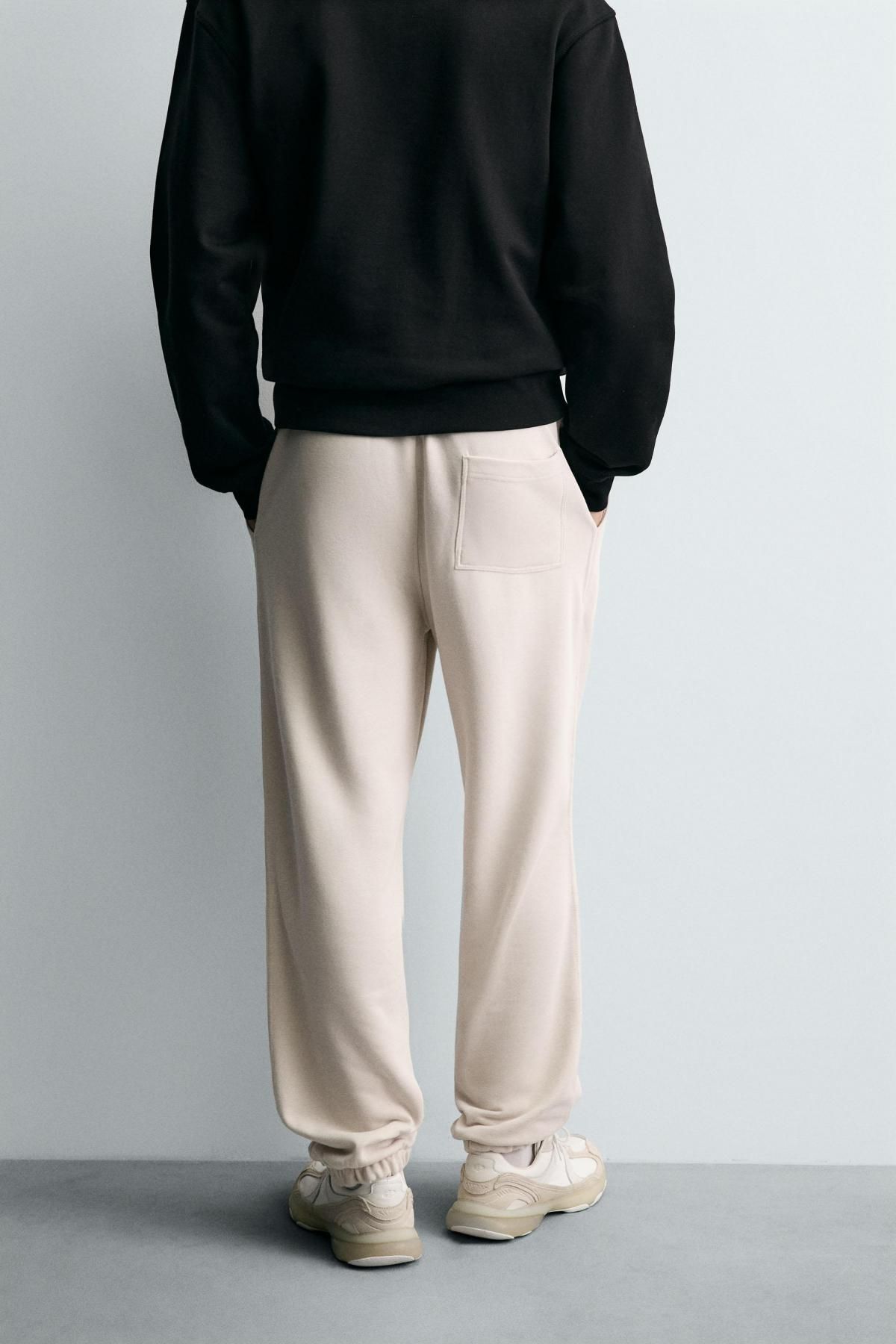 자라 코튼 테크니컬 릴렉스핏 조거 팬츠 0761/372 LIGHT BEIGE - 상세 이미지 3