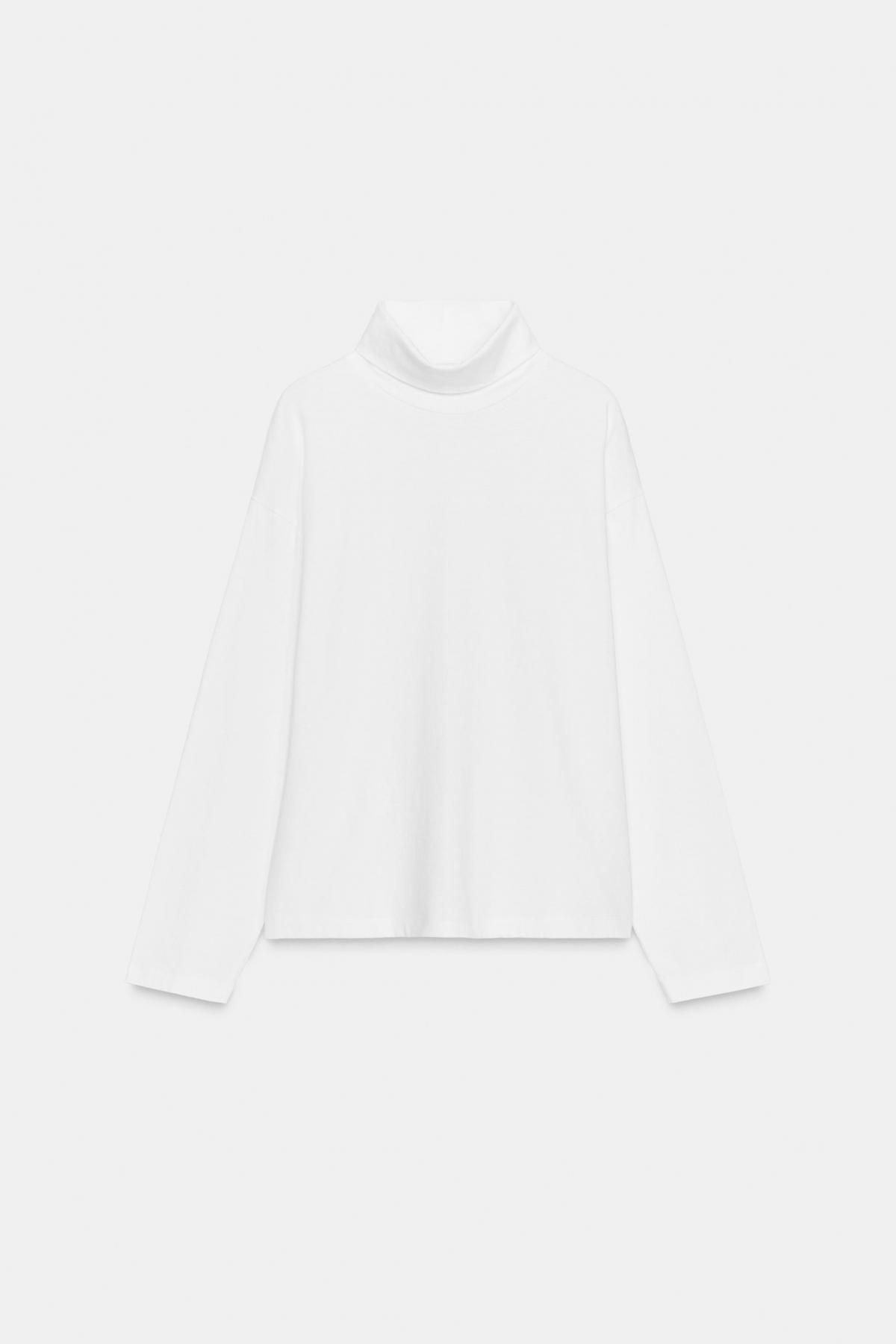 자라 하이넥 긴팔 티셔츠 코튼 화이트 0858/715 WHITE - 상품 이미지