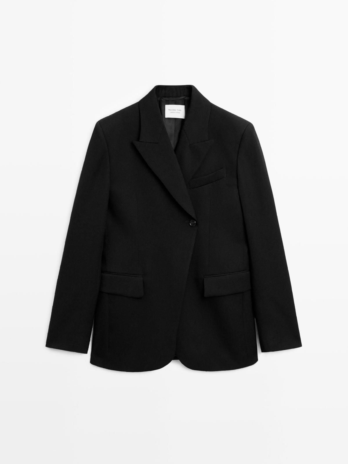 마시모두띠 프리미엄 울 노치 라펠 블랙 블레이저 6003/555 BLACK - 상품 이미지