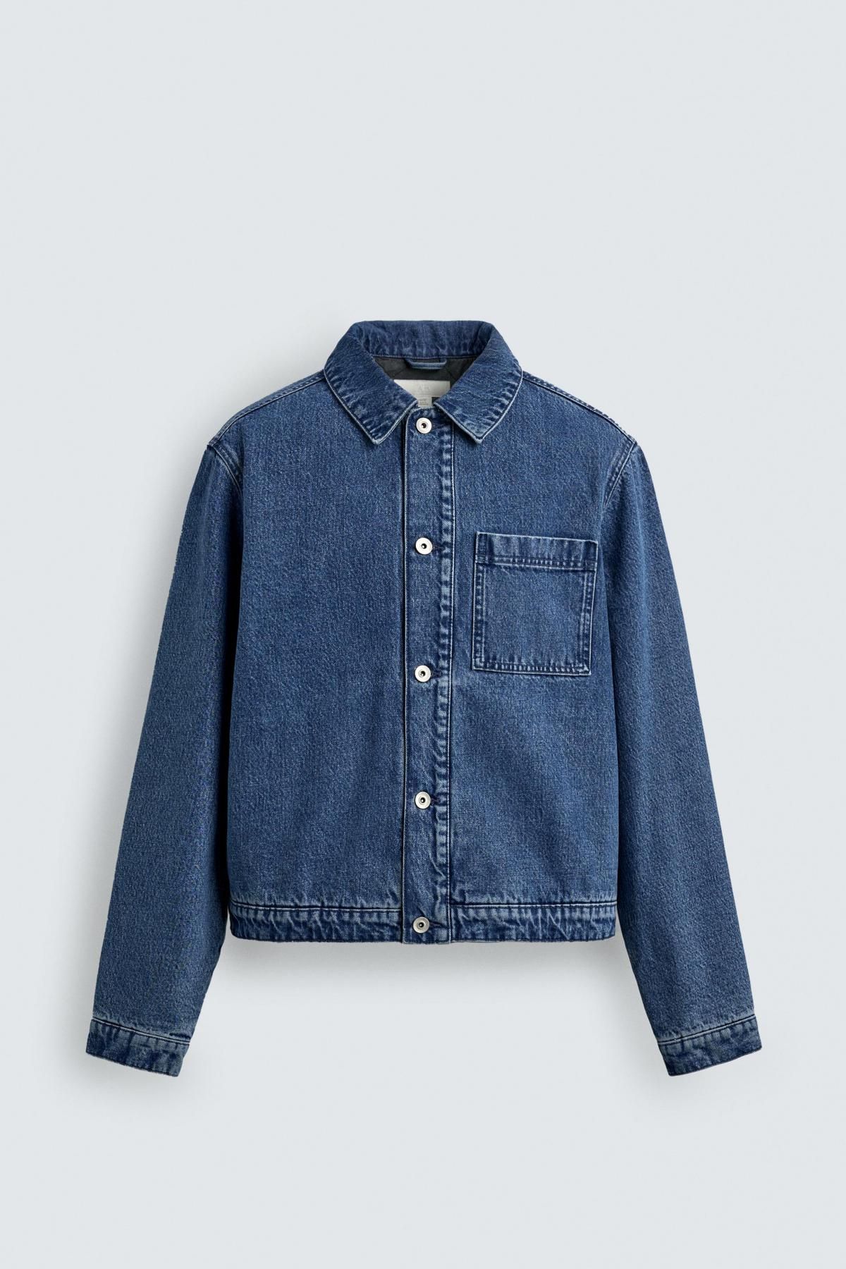 자라 테크니컬 크롭 데님 오버셔츠 4470/370 MID-BLUE - 상품 이미지
