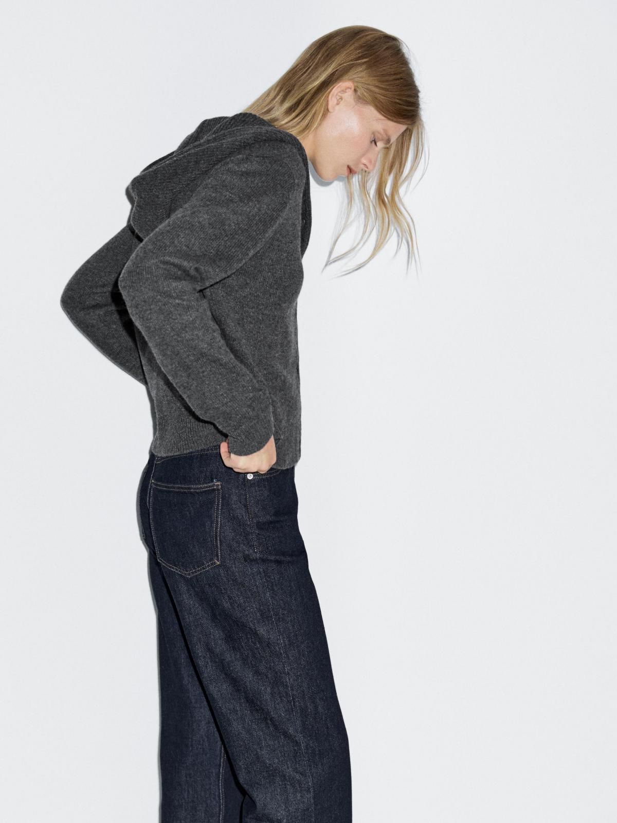 마시모두띠 프리미엄 울 니트 후드 버튼업 가디건 5793/693 ANTHRACITE GREY - 상세 이미지 5
