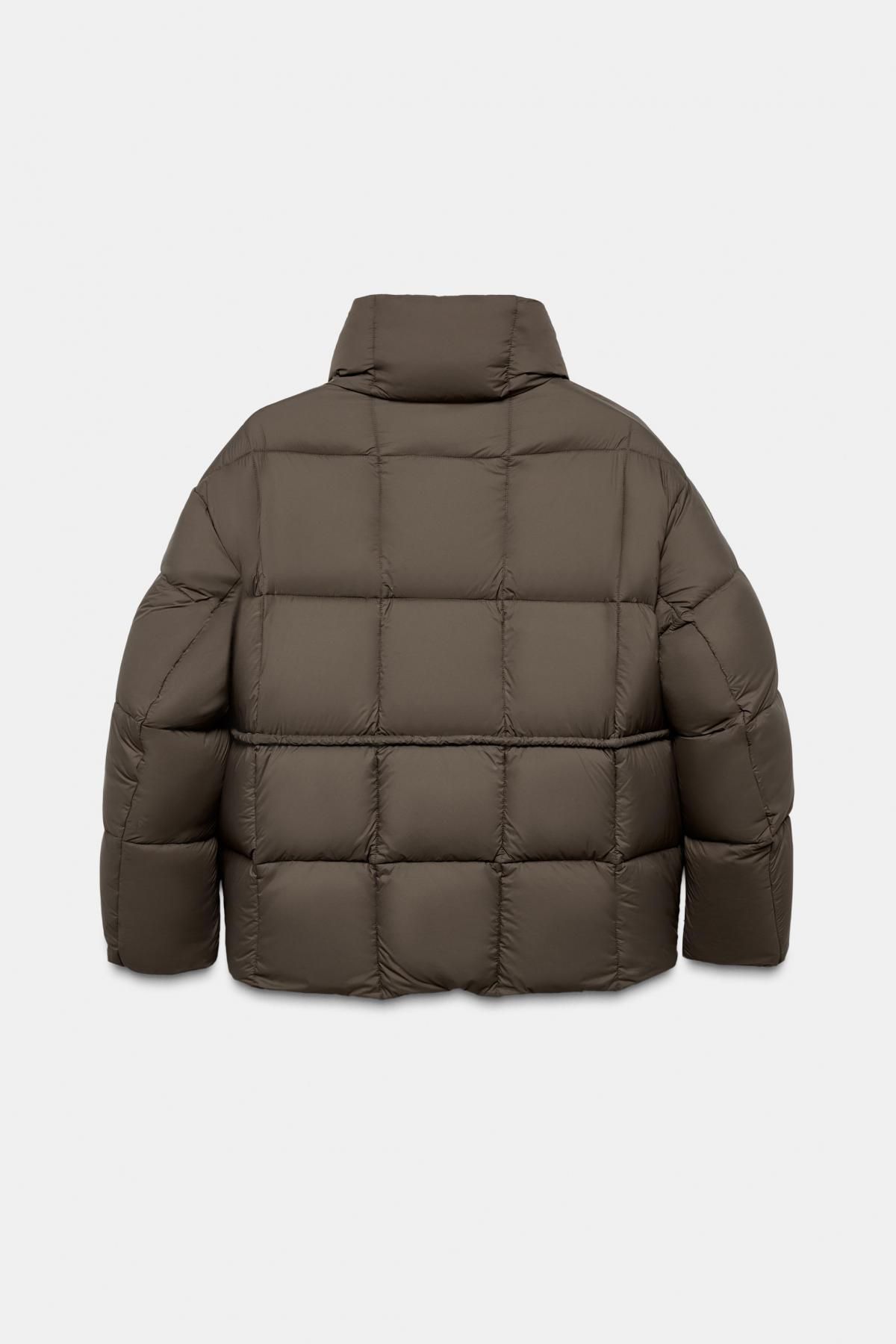 자라 벨트 숏 페더 패딩 파카 하이넥 5320/240 TAUPE GREY 이미지 8