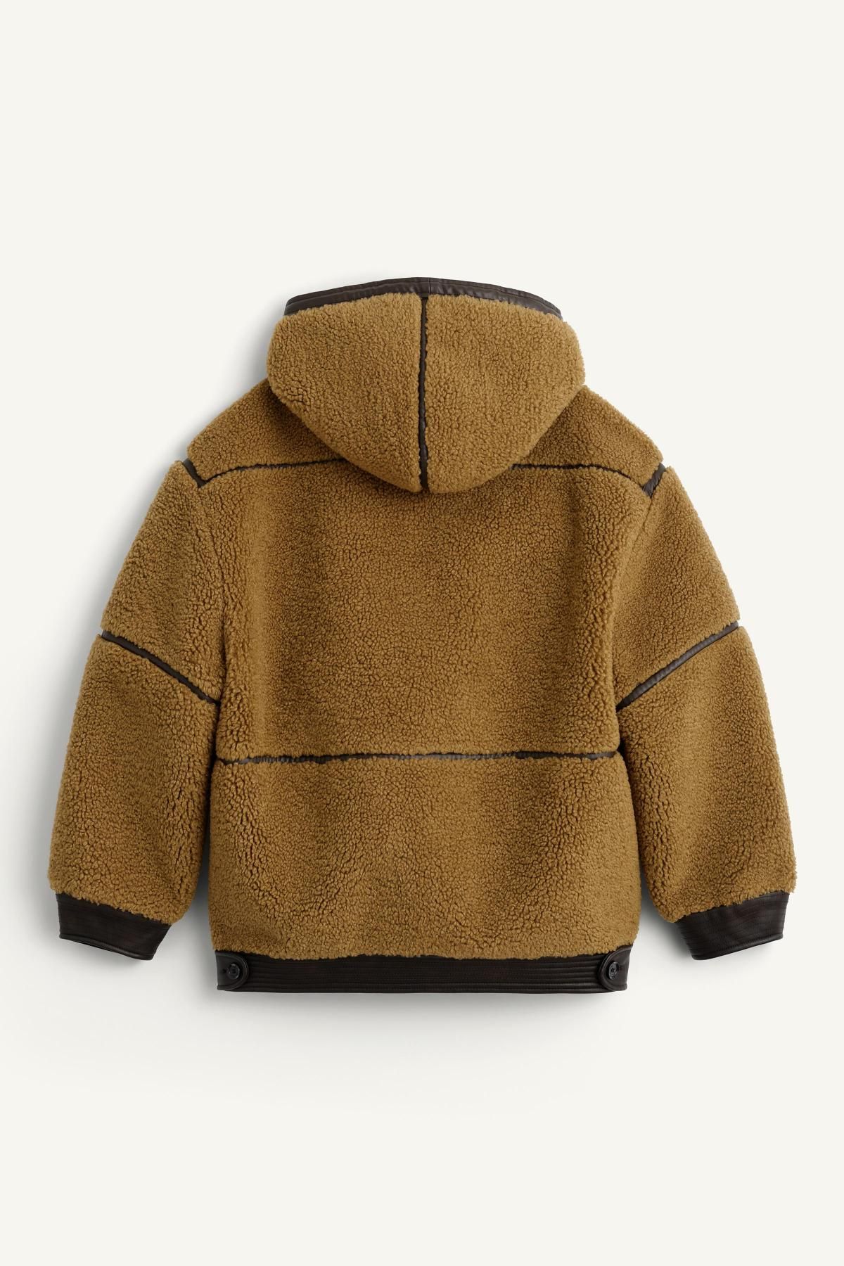자라 테크니컬 후드 무스탕 레더 자켓 3548/901 BROWN - 상세 이미지 5