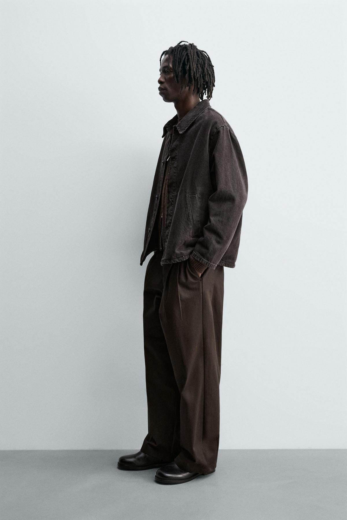 자라 박시핏 데님 오버셔츠 3991/354 CHOCOLATE - 상세 이미지 5