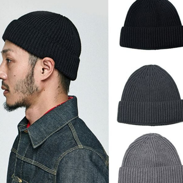 숏비니 남자 비니 캐주얼 골지 비니 데일리 겨울 남성 - 메인 이미지