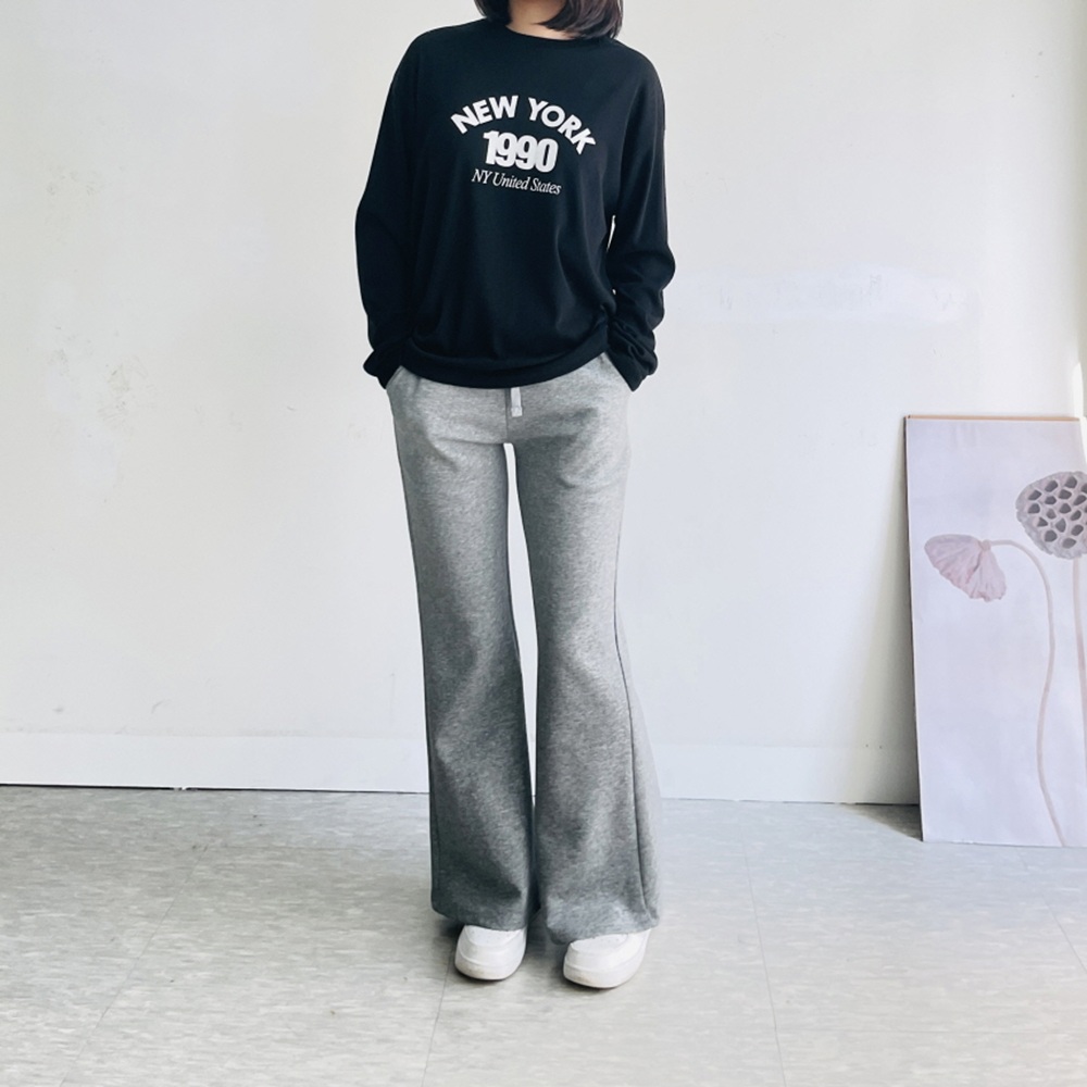 1+1 여성기모티셔츠 기모이너티 레터링 루즈핏 레이어드 티셔츠 - 상세 이미지 5
