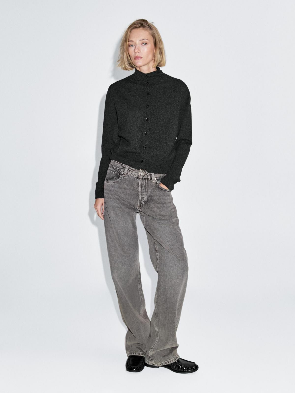 마시모두띠 프리미엄 울 하이넥 니트 가디건 5670/693 ANTHRACITE GREY - 상세 이미지 2
