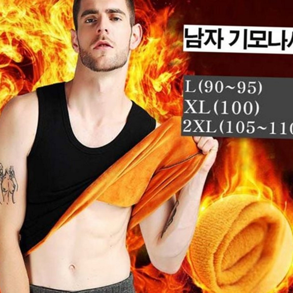 기능성 남자 기모 나시 기본 남성 기모 나시 민소매 겨울 - 메인 이미지