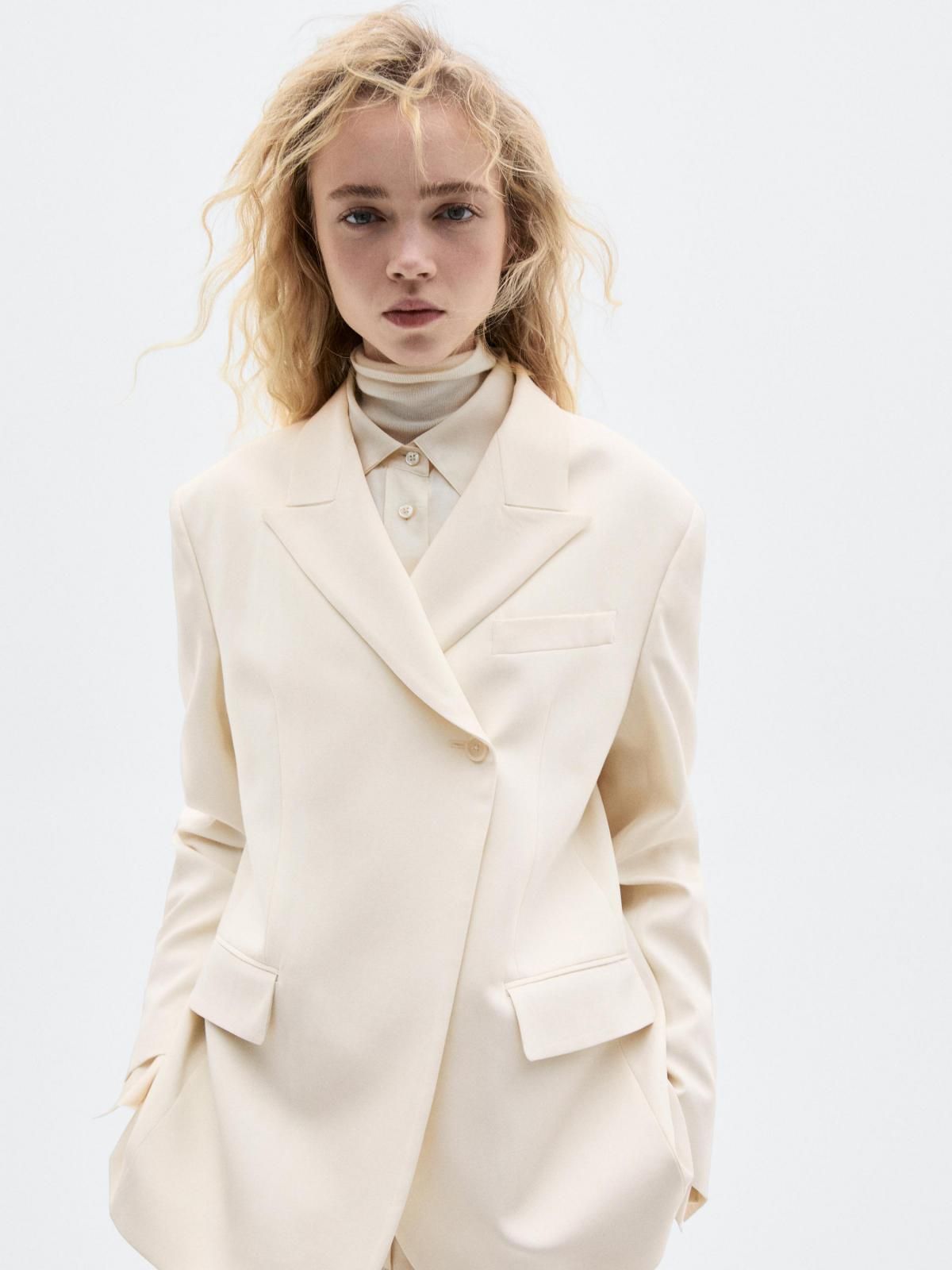 마시모두띠 한정판 울 블렌드 크로스 블레이저 6002/555 OFF WHITE - 상세 이미지 3
